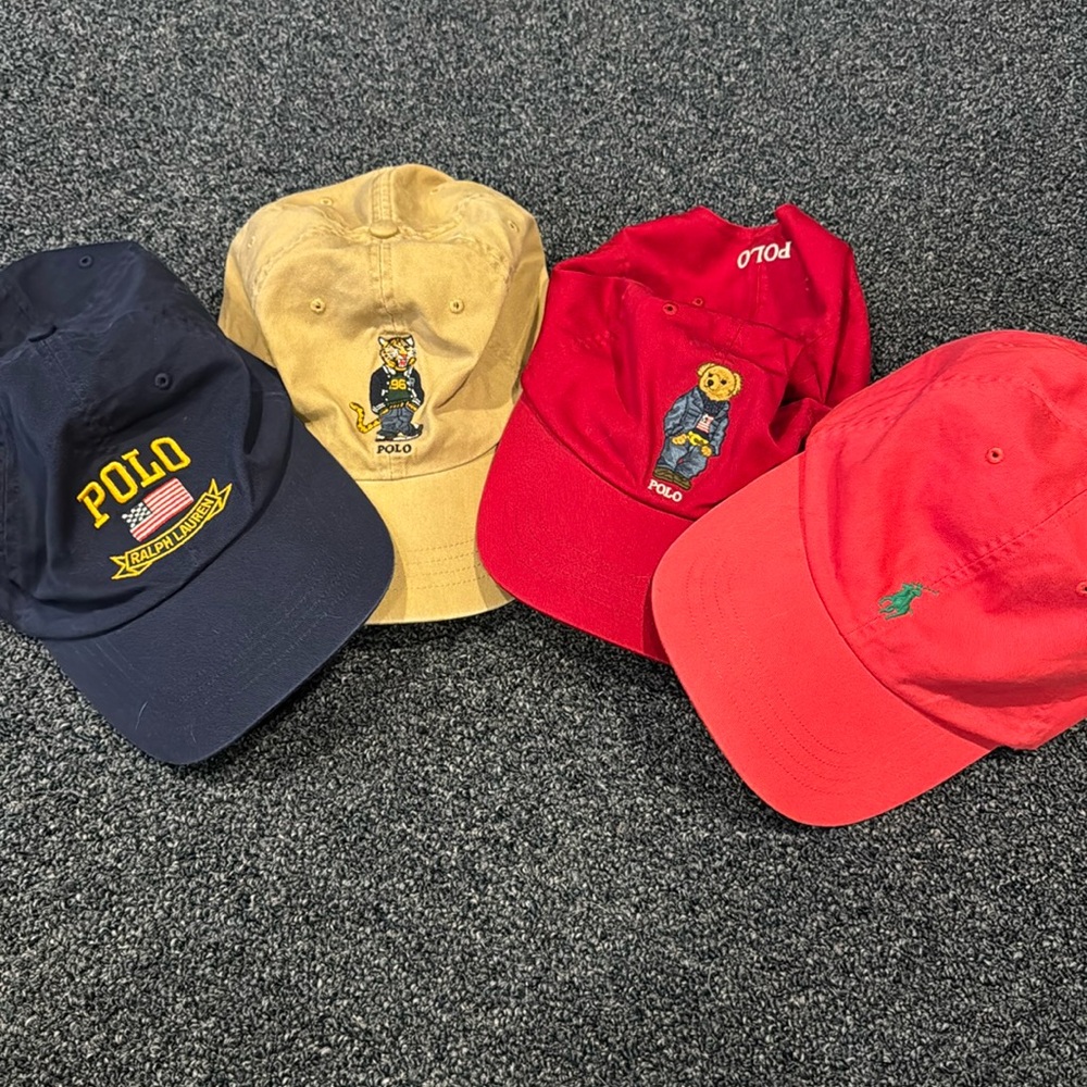 Four Ralph Lauren Polo Hats DXL hats for larger heads